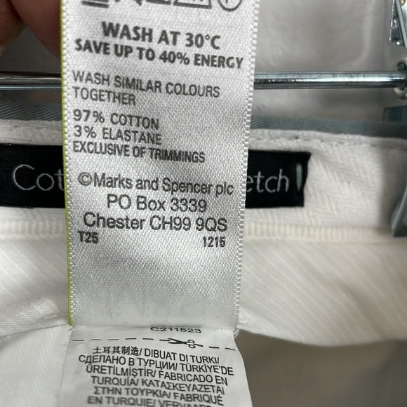 M&S Autograph Mens 34/31 Chino Trousers Slim Fit 4 Pocket Blue Casual Pants - Picture 9 of 10